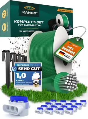 Mähroboter Begrenzungskabel Set – Kabel + Erdnägel + Kabelverbinder + Anschlussk