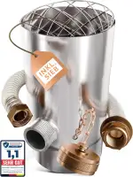 Regenwassersammler mit Sieb für Fallrohre 100mm | Langer 0,5m Schlauch | erhöhter Ertrag | Edelstahl | Fassanschluss | Fallrohr Regensammler | Regensammler für Fallrohr 100 Regentonne - Drei Eichen