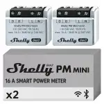 Shelly PM Mini Gen3 - WLAN Smarter Stromzähler, 1 Kanal, 16A, kein Relaisschalter, Leistungsmessung, Echtzeit-Energiezähler, kein Hub Erforderlich, Alexa & Google Home, Hausautomation (2 Stück)