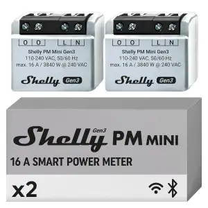 Shelly PM Mini Gen3 - WLAN Smarter Stromzähler, 1 Kanal, 16A, kein Relaisschalte