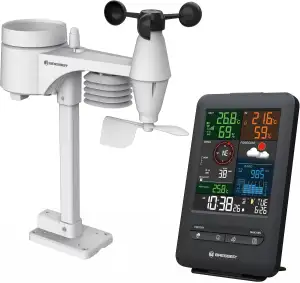 Bresser 7002525 Wetterstation Funk mit Außensensor 5-in-1 Beaufort mit großem Farbdisplay, Sensor...
