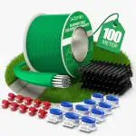 DazSpirit 100m Begrenzungskabel Mähroboter + 50 Erdnägel + 10 Kabelverbinder + 10 Anschlussklemmen, Rasenmäher Kabel Zubehör Set, Kompatibel mit Gardena Bosch Husqvarna Worx Honda Robomow usw