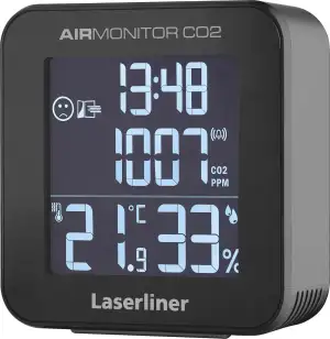 Laserliner AirMonitor CO2, Professionelle CO2-Ampel mit Schweizer Sensorik, lang