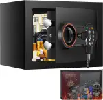 Mini Safe Tresor mit Zahlenschloss Schlüssel, MöBeltresor Klein mit Feuerfeste Tasche, Kleiner Tresor für Zuhause Sicherheitssafe,Tresore Kinder für Geld Medikamente Wertsachen Bargeld