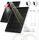 6W Solarpanel für Ring Kamera, Solarmodul Kompatibel mit Ring Stick Up Cam, Spotlight Cam Plus/Pro, Solar für Kamera mit USB-C zu Barrel Stecker Adapter, IP66 Wasserdicht, 3M Kabel (2 Pack)