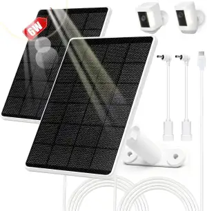 6W Solarpanel für Ring Kamera, Solarmodul Kompatibel mit Ring Stick Up Cam, Spot