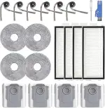 Zubehör für Roborock Saros Z70 Saugroboter, Ersatzteile Zubehörset mit 4 Staubbeutel 4 Filter 4 W...