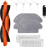 10 Stücke Ersatzteile für Xiaomi Mi Robot Vacuum XMSTJQR2S/Mop 2S/STYJ02YM, Xiaomi Saugroboter Ersatzteile Set Enthält, 4 Filter, 1 Hauptbürsten, 4 Seitenbürste, 2 Wischtücher und 1 Reinigungsbürste