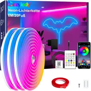 Cozylady RGB Neon Led strip Light, mit Fernbedienung, APP Steuerung, wasserdicht