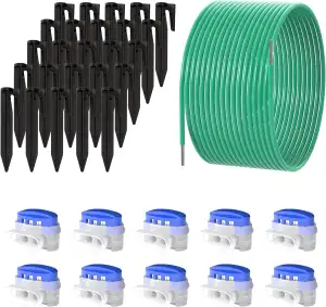 ECENCE 10m Begrenzungskabel + 25x Erdspieße 10x Kabelverbinder, Zubehör-& Repara
