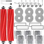 26 Stück Zubehör Ersatzteile für Roborock QV 35A/QV 35S Saugroboter, 2 Rollenbürste, 4 HEPA-Filter, 6 Staubbeutel, 6 Wischtücher, 6 Seitenbürsten, 1 Reinigungsbürste