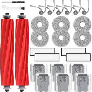 26 Stück Zubehör Ersatzteile für Roborock QV 35A/QV 35S Saugroboter, 2 Rollenbür