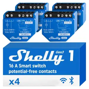Shelly 1 Gen3 - WLAN & Matter Smart-Schalter-Relais mit Potentialfreie Kontakte,