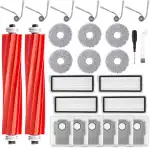 26 Stück Zubehörset für Roborock QV 35A / QV 35S Saugroboter, Ersatzubehör 2 Hauptbürste 6 Wischpad 6 Staubbeutel 6 Seitenbürste 4 Filter 1 Reinigungsbürste 1 Schraubendreher