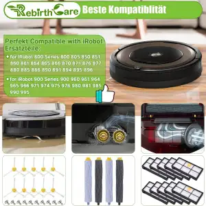 Rebirthcare 23 stück ersatzteile bürsten kit zubehör ersatzteile für irobot für 