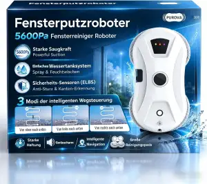 Fensterputzroboter mit Sprühfunktion, 5600 Pa Fensterroboter mit Intelligenter N