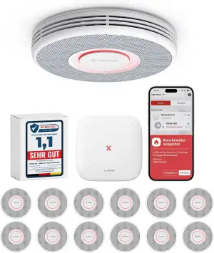 X-Sense Smarter Rauchmelder WLAN mit Sprachausgabe und 17 Standorten, Feuermelde