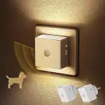 Emeritpro Nachtlicht Steckdose mit Bewegungsmelder und Dämmerungssensor (3 Helligkeitsstufen, Optionaler AUTO/ON/OFF Modus) 1W LED Nachtlicht für Kinderzimmer, Flur, Treppe, Küche, 2 Stück, Warmweißes