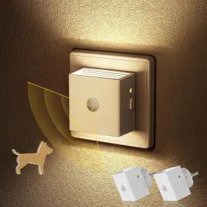 Emeritpro Nachtlicht Steckdose mit Bewegungsmelder und Dämmerungssensor (3 Helli