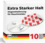 Rauchmelder Magnethalter 10er Set mit extra starken Klebepads - ohne Bohren und Schrauben - Magne...