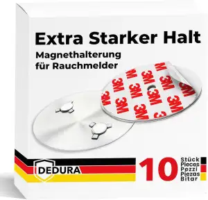 Rauchmelder Magnethalter 10er Set mit extra starken Klebepads - ohne Bohren und 